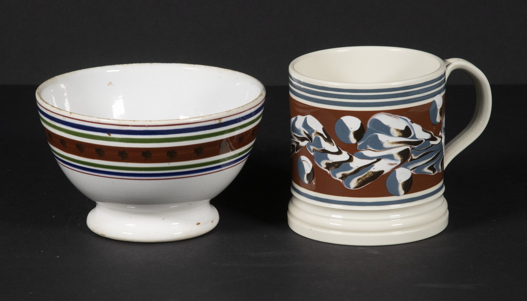 Appraisal: D C CARPENTIER MOCHA WARE MUG AND V B BOWL