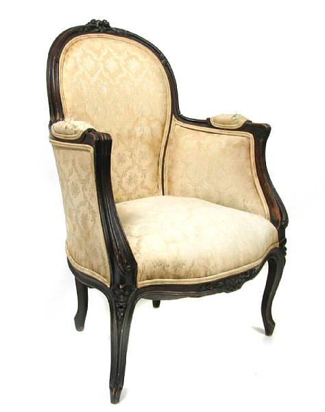 Appraisal: An Italian Rococo style walnut armchair th century height in