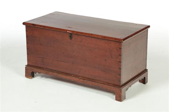 Appraisal: DIMINUTIVE BLANKET CHEST Lancaster County Pennsylvania ca poplar Dovetailed case