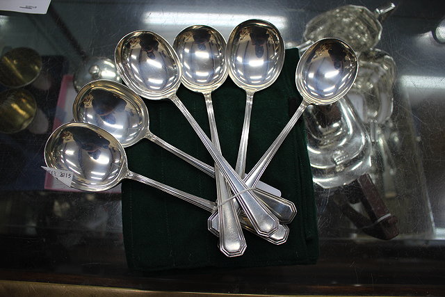 Appraisal: A SET OF SIX MAPPING WEBB SILVER SOUP SPOONS marked