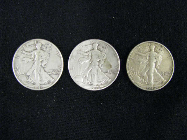 Appraisal: Walking Liberty Half Dollars VF