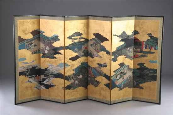 Appraisal: ANONYMOUS Japanese th century Scenes from the Tale of Genji