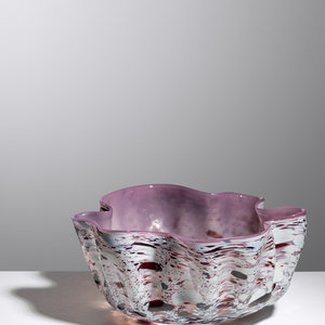 Appraisal: Dale Chihuly American b Purple and White Maccia Basket blown