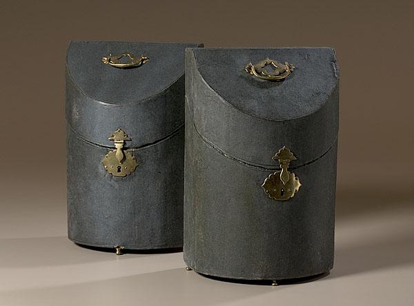 Appraisal: GEORGE II SHAGREEN KNIFE BOXES English ca - A pair