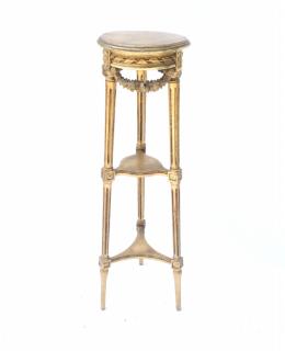 Appraisal: Gilt Painted Pedestal French gilt wood pedestal with garland motif