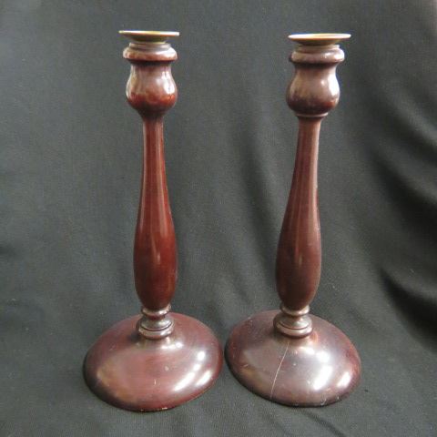 Appraisal: Pair of Mahogany Candlesticks