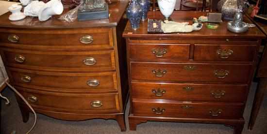 Appraisal: Federal style banded mahogany chest of drawers and a Federal