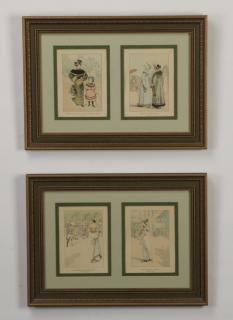 Appraisal: th and th c hand colored engravings Three th and