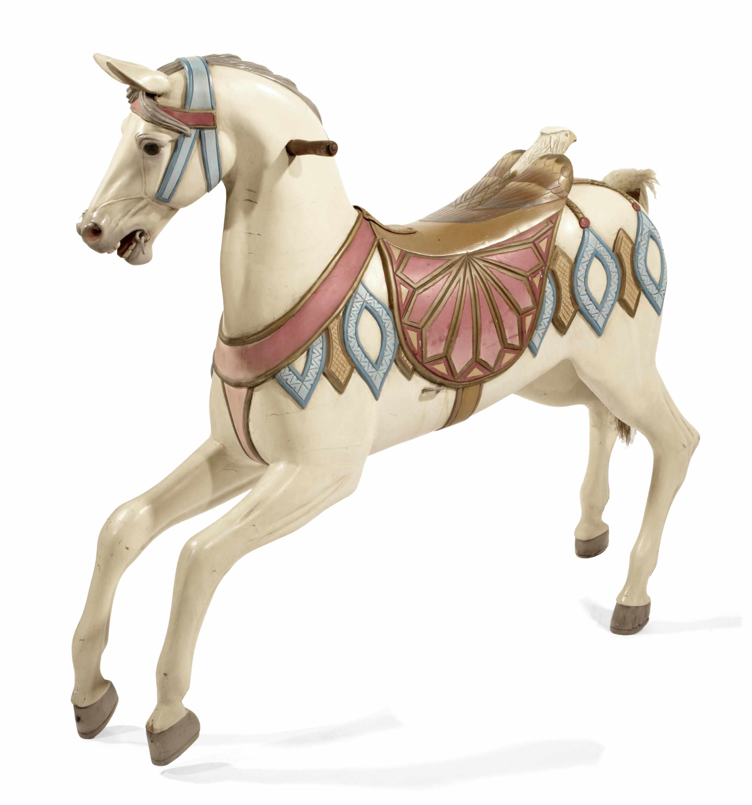 Appraisal: A German carved and painted carousel horse Friedrich Heyn early