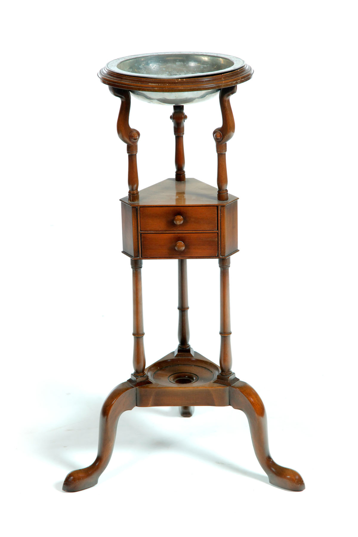 Appraisal: KITTINGER BASIN STAND Williamsburg reproduction late th century mahogany With