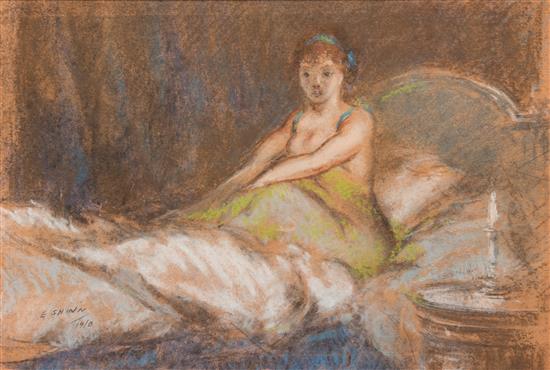 Appraisal: Sale Lot Everett Shinn American - The Awakening pastel on