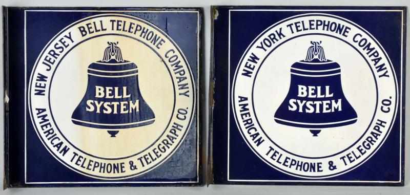 Appraisal: Lot of Porcelain Bell System Telephone Signs Both are two-sided