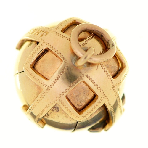 Appraisal: A gold and silver gilt Masonic orb fob pendant mm