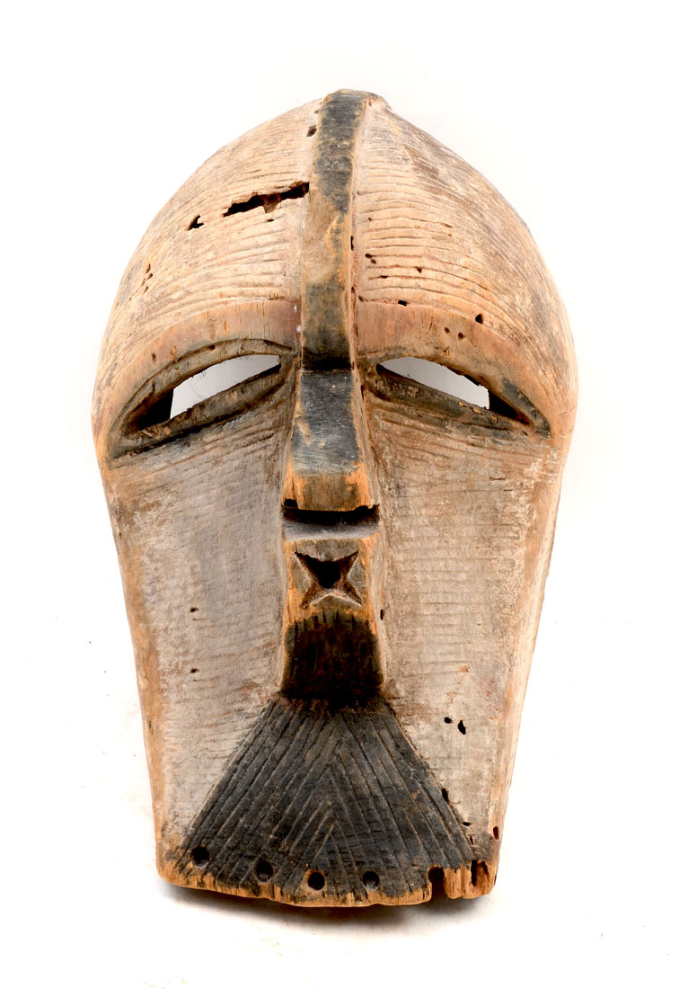 Appraisal: AFRICAN SONGYE KIFWEBE CARVED MASK Carved wood light white paint