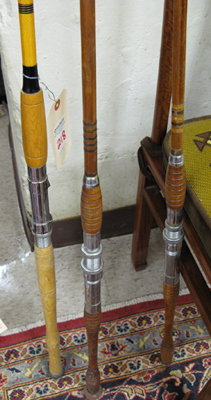 Appraisal: THREE BAMBOO FISHING RODS Goodwin Granger Co Denver model three