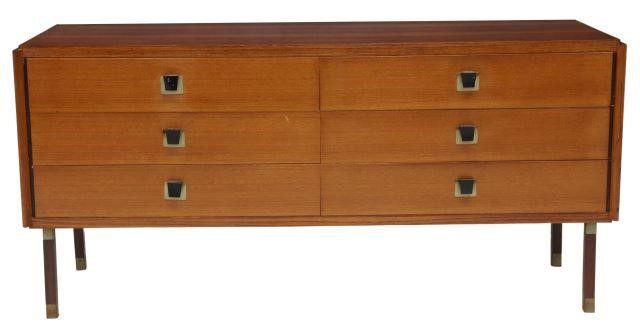 Appraisal: Italian mid-century modern teak chest of drawers c s having