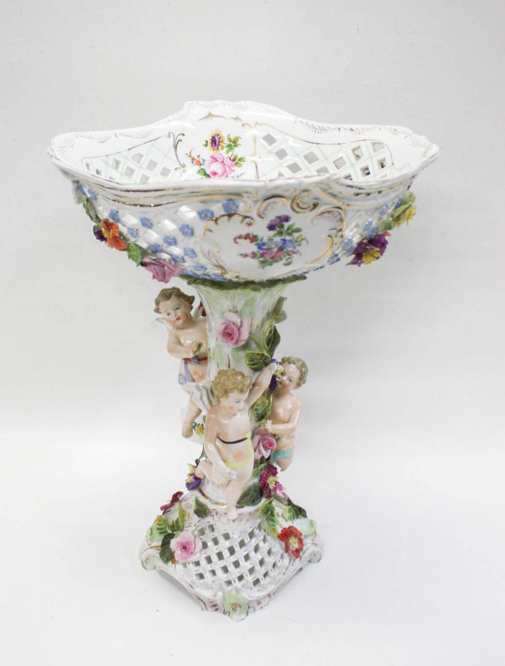 Appraisal: DRESDEN PORCELAIN COMPOTE Carl Thieme mark Potschappel Dresden Germany c