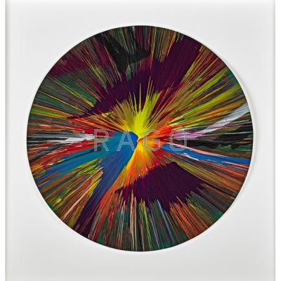 Appraisal: Damien Hirst British b Circle Spin Painting Created at Damien