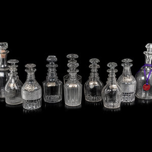 Appraisal: A Group of Ten Cut Glass Decanters th th Century