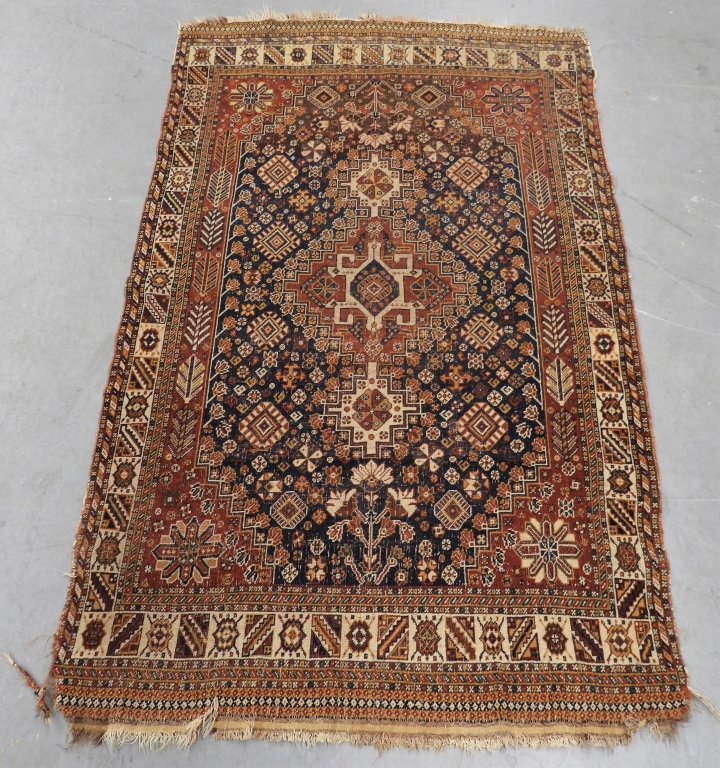 Appraisal: MIDDLE EASTERN PERSIAN QASHQAI GEOMETRIC RUG Middle East th CenturyRed