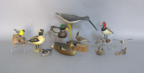 Appraisal: Group of carved birds to include examples by W A