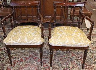 Appraisal: Pair of George III mahogany armchairs Pair of George III