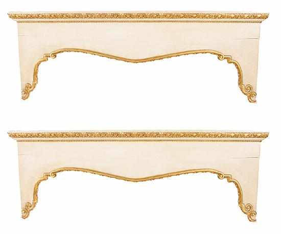 Appraisal: Pair Victorian style painted and gilt-decorated wood valances th century