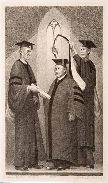 Appraisal: Grant Wood American - Honorary Degree C Lithograph on wove