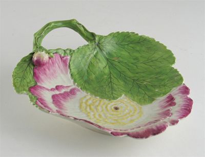 Appraisal: A Chelsea dish modelled as a large pink peony the