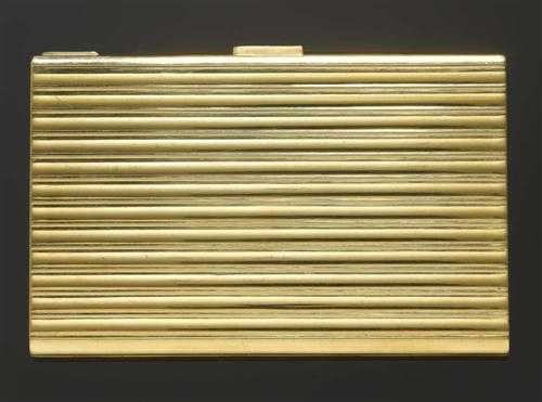 Appraisal: CIGARETTE CASE Yellow gold g Rectangular flat case with slightly