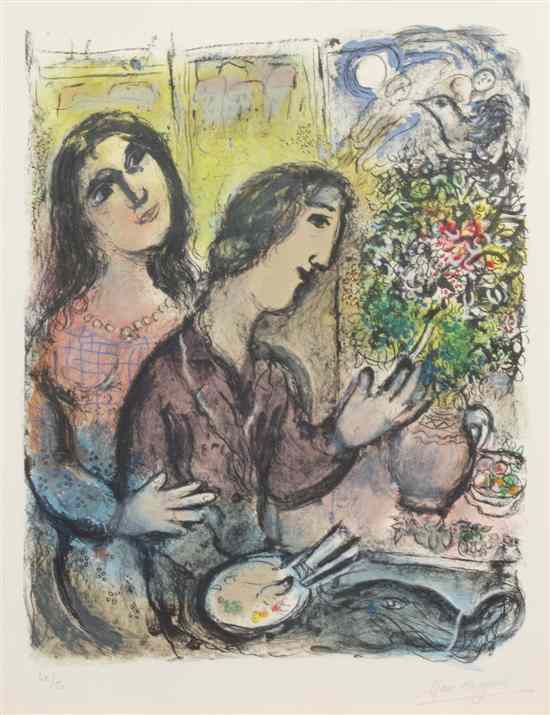 Appraisal: Marc Chagall French Russian - La femme du peintre lithograph