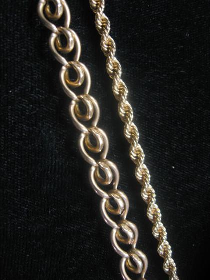 Appraisal: karat gold rope style choker and linked bracelet th century