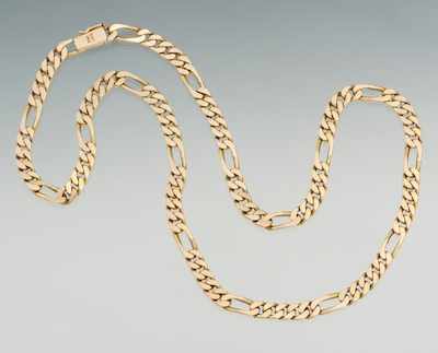 Appraisal: A Thick k Gold Figaro Chain k yellow gold figaro