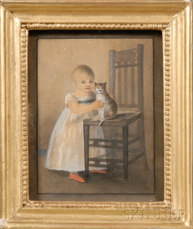 Appraisal: American School Mid th Century Portrait of a Young Boy