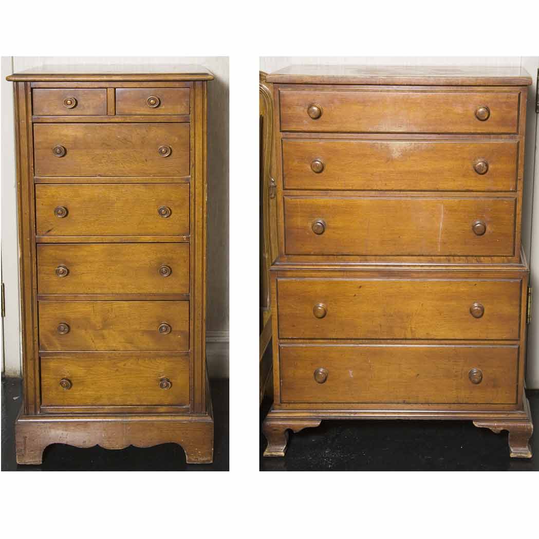 Appraisal: Two Country Pine Chests of Drawers Height of larger inches