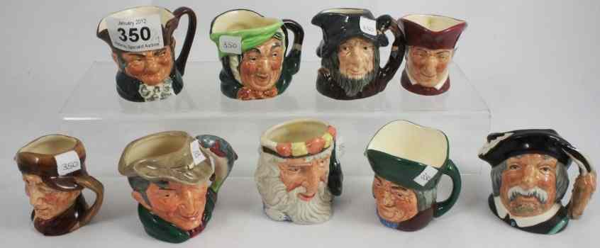 Appraisal: Royal Doulton Miniature Character Jugs Old Charley D Neptune D