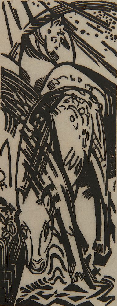 Appraisal: FRANZ MARC German - Trinkendes Pferd Drinking Horse woodcut FRANZ