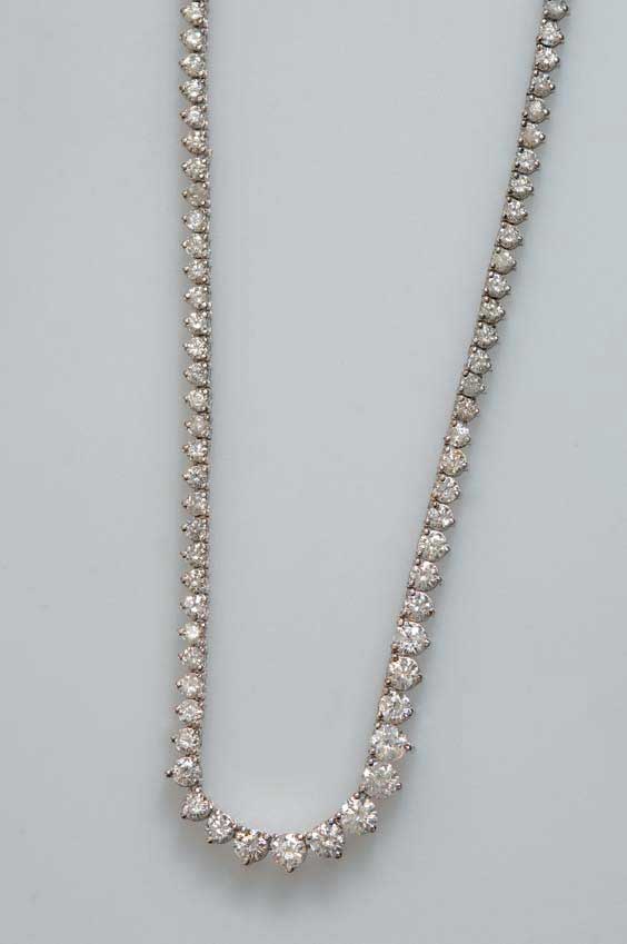 Appraisal: DIAMOND AND WHITE GOLD NECKLACE Diamond and K white gold