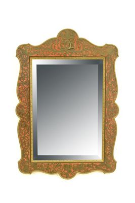 Appraisal: A late th century French buhl wall mirror the rectangular