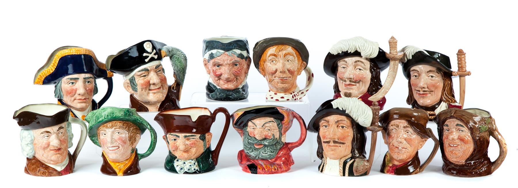 Appraisal: THIRTEEN ROYAL DOULTON CHARACTER JUGS England nd half- th century