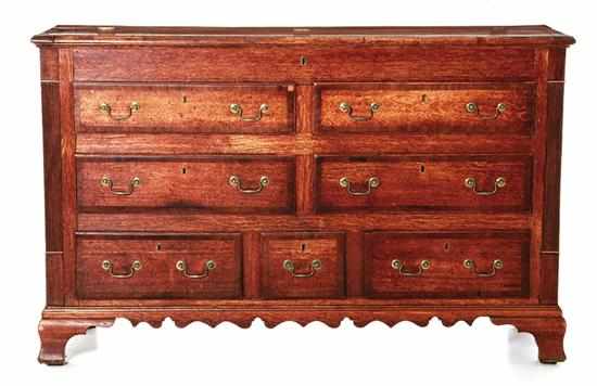 Appraisal: George III carved oak mule chest late th early th