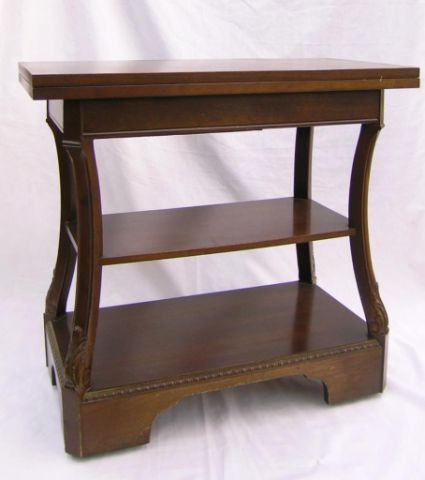 Appraisal: 's Mahogany Game table folding rotating top Empire period-style trim