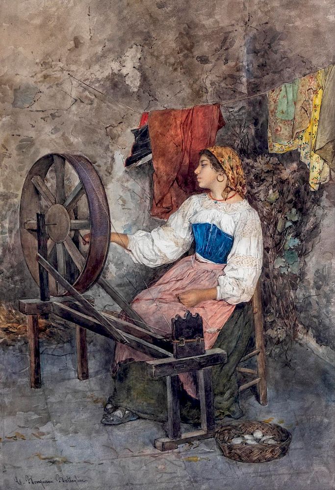 Appraisal: Clelia Bompiani-Battaglia Italian - Italian Beauty at the Wheel Clelia