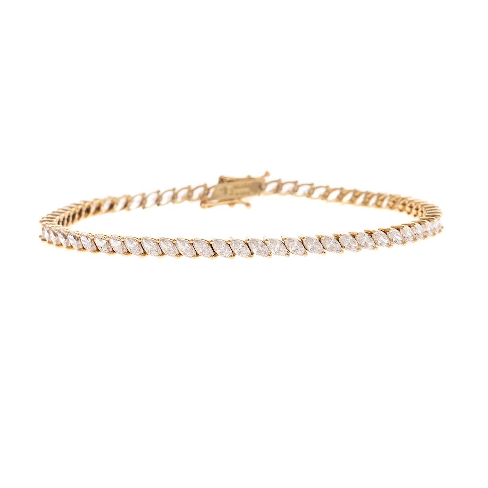 Appraisal: A Ladies CZ Line Bracelet in K K yellow gold