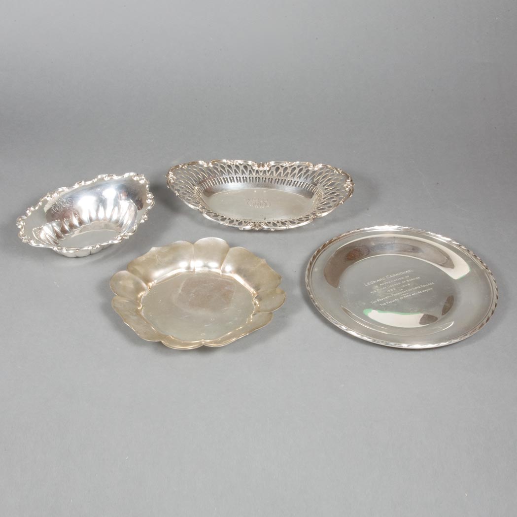 Appraisal: Group of Eleven Sterling Silver Bowls and Trays Total approximately