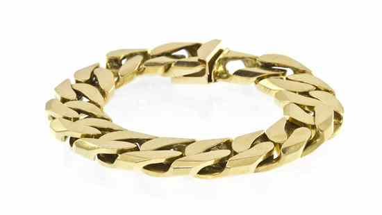 Appraisal: A Karat Yellow Gold Curb Link Bracelet Stamp TEX K