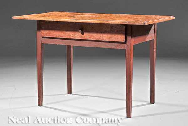 Appraisal: An Antique American Pine Side Table early th c overhanging