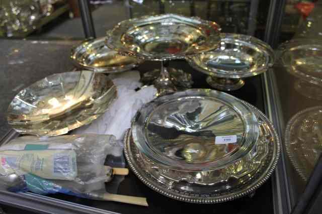 Appraisal: A COLLECTION OF VARIOUS SILVER PLATED WARE including a salver