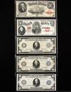 Appraisal: FIVE PC CURRENCY LOT - note note notes series Folds