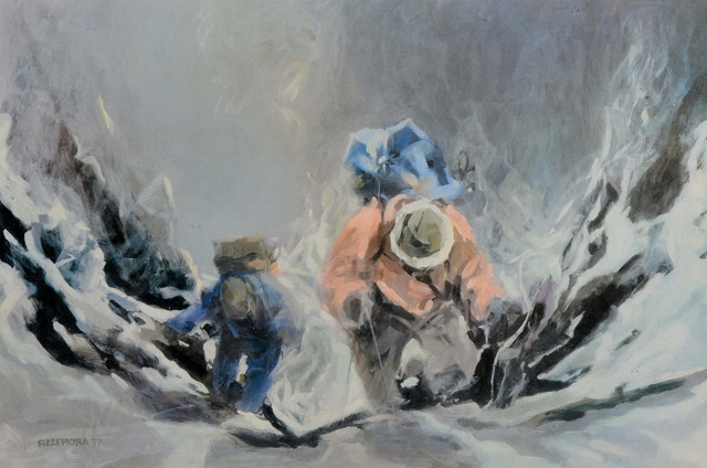 Appraisal: PRZEPIORA LATE TH CENTURY - Mountaineers Ascending coloured print signed